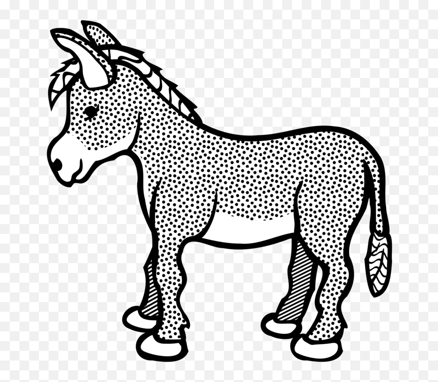 Download 727 X 720 2 - Clipart Donkey Png Image With No Clipart Black And White Cute Donkey Emoji,Donkey Clipart