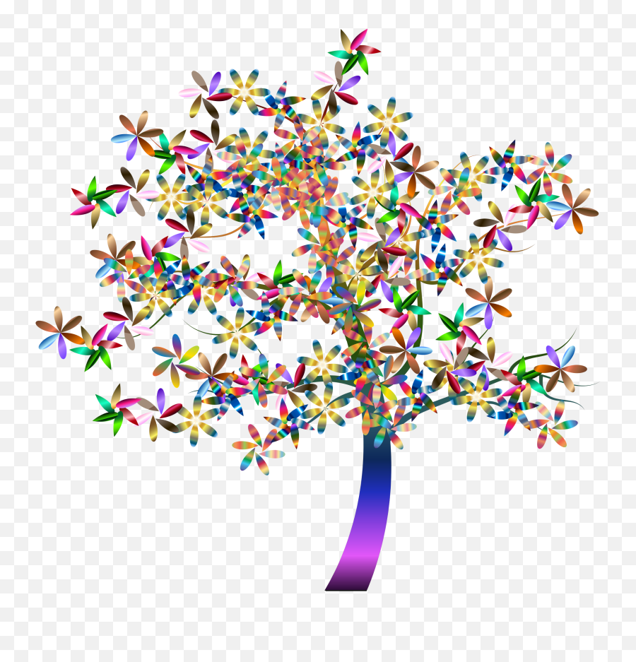 Colorful Floral Tree Jpg Transparent - Colorful Tree Clipart Emoji,X-ray Clipart