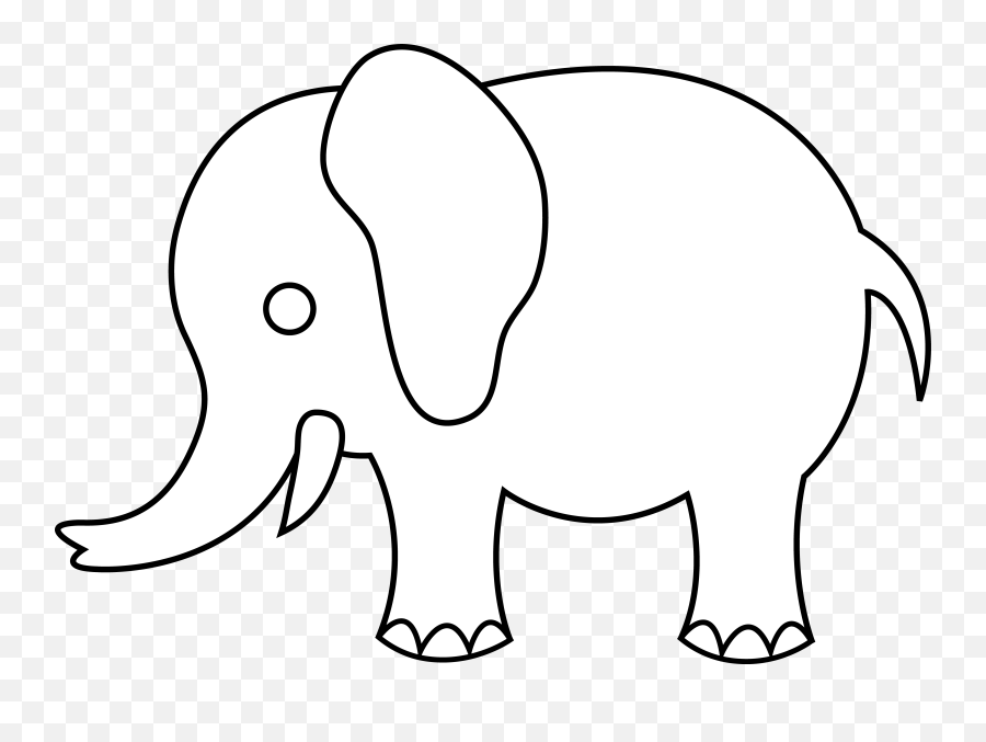 Elephant Clipart Outline - Elephant Shape Black And White Emoji,Elephant Clipart