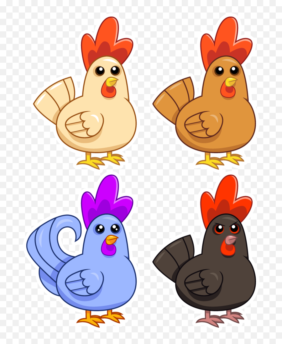 Stardew Valley Chickens By Cloudyglow - Blue Chicken Stardew Emoji,Stardew Valley Logo Png