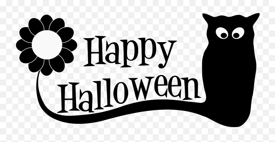 Halloween Happy Text - Free Vector Graphic On Pixabay Emoji,Owl Silhouette Png