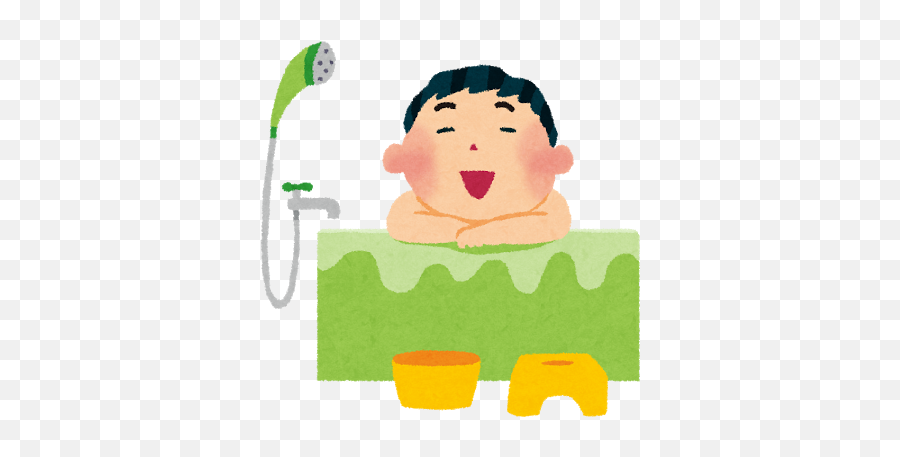 Japanese Bath System And The Words Related To Emoji,Taking A Shower Clipart