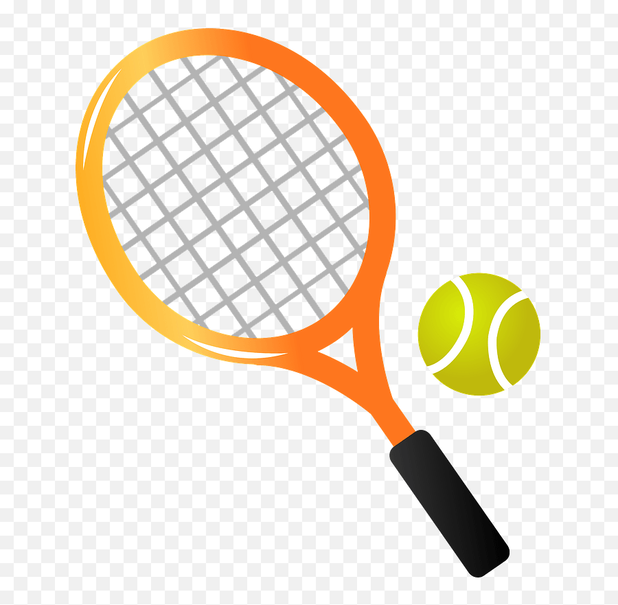 Tennis Racket And Ball Clipart - Tennis Racket Graphic Emoji,Tennis Ball Clipart