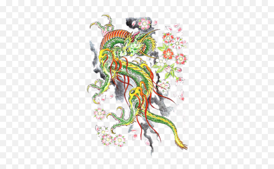Dragon Tattoos Png - Chinese Tattoo Design Png 342x477 Fictional Character Emoji,Tattoos Png