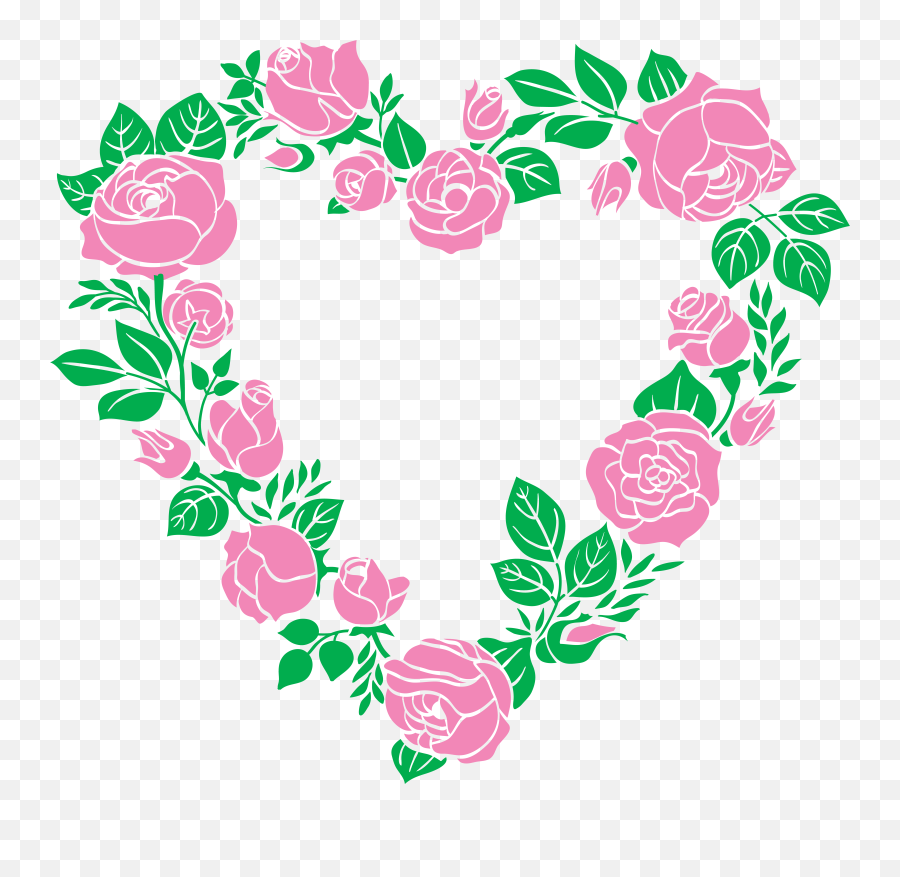Pink Rose Heart Border Png Clip Art Emoji,Heart Border Png