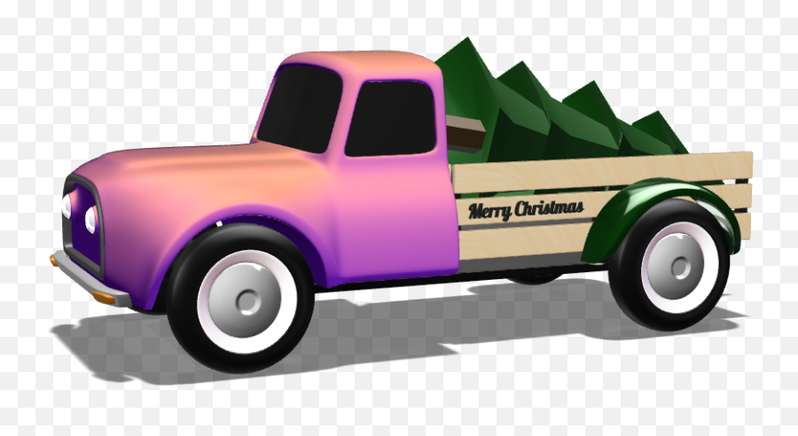 Pickup Truck Transparent Cartoon - Commercial Vehicle Emoji,Christmas Truck Clipart