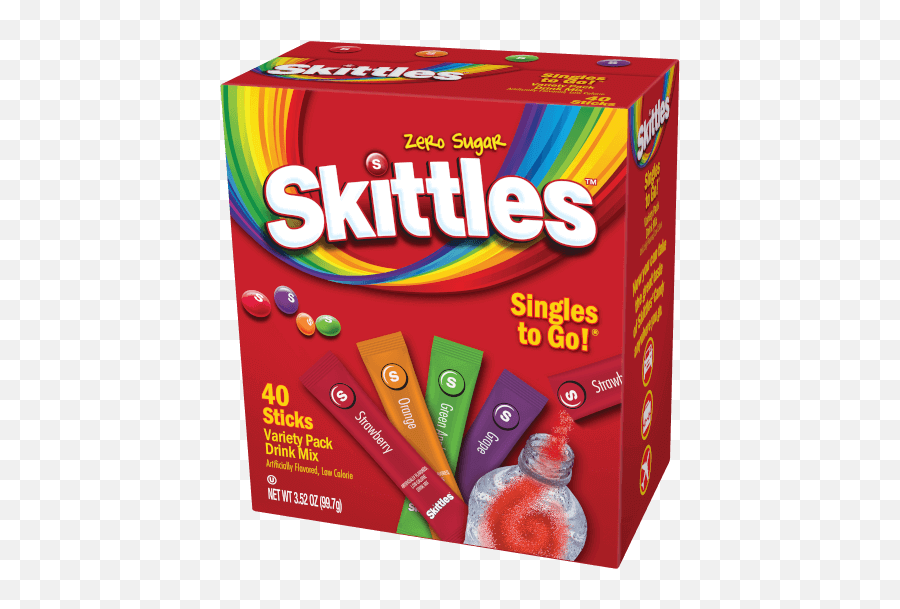 Skittles - 40ct Singles To Go Variety Pack Jelsert Skittles Zero Sugar Drink Mix Emoji,Skittles Logo