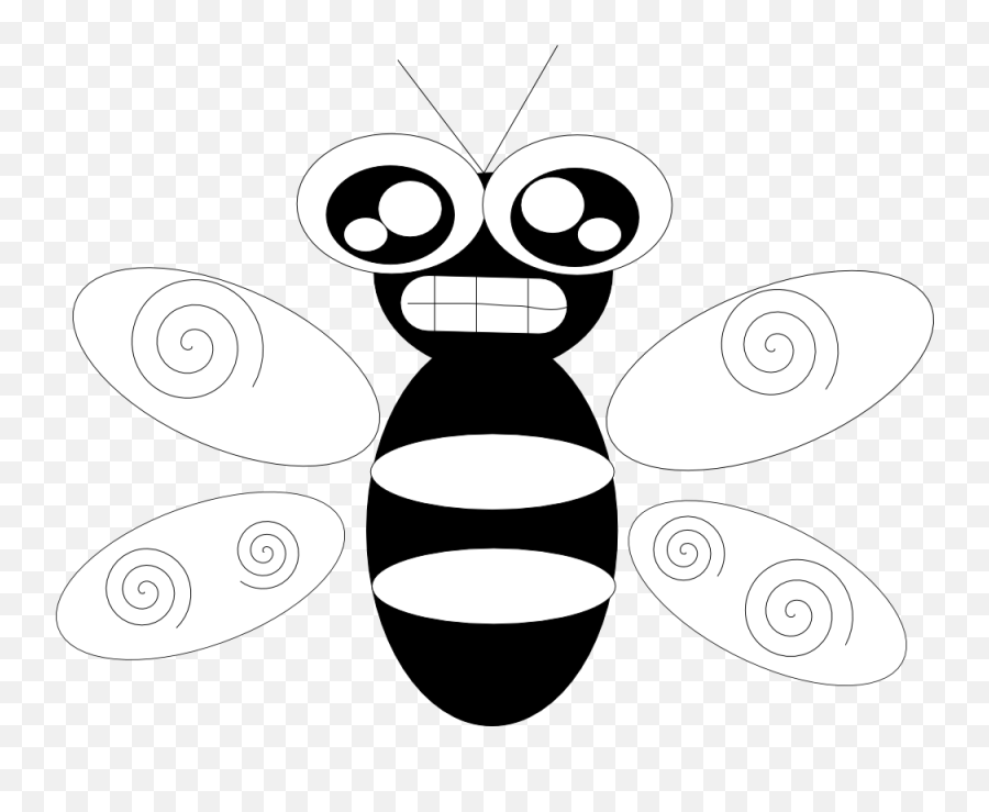 Clip Art Bee Line Drawing - Dot Emoji,Bee Clipart Black And White