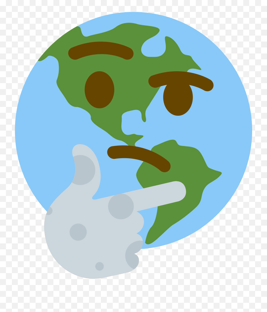 Earth Hmm - Earth Emoji Face,Thinking Emoji Png