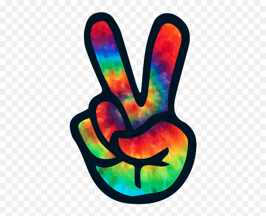 Peace Sign Hand Tie Dye Hippies Christmas V S Portable Emoji,Peace Sign Hand Clipart