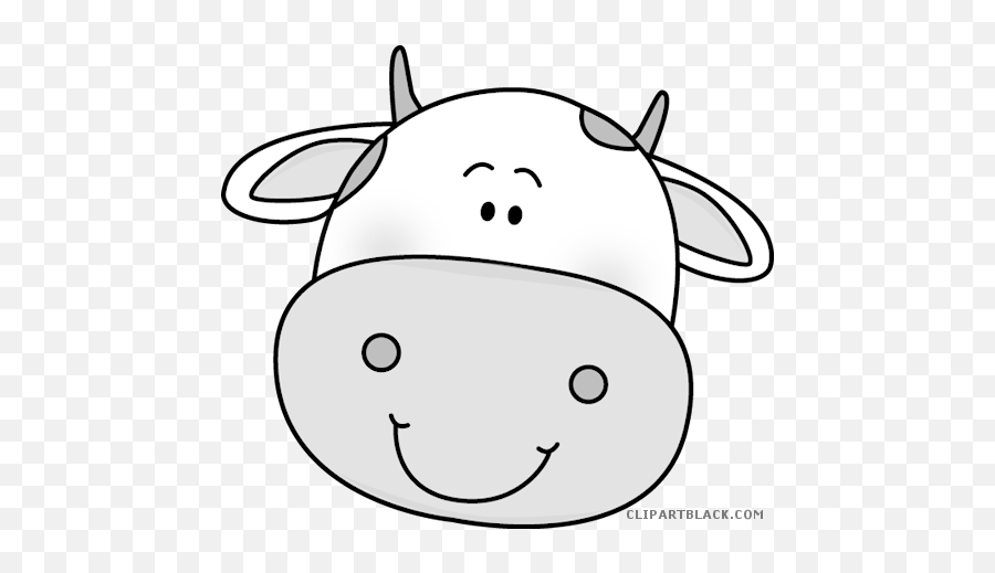 Cute Cow Animal Free Black White - Cute Animal Face Coloring Pages Emoji,Cow Clipart Black And White