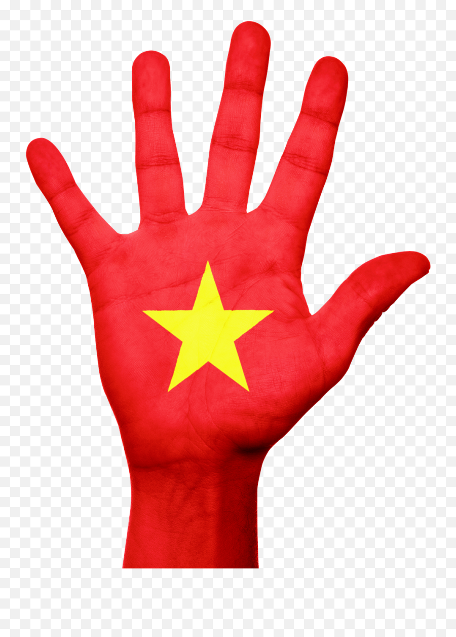 Vietnam Flag Hand Asian Png - Vietnam Flag Hand Png Emoji,Vietnam Flag Png