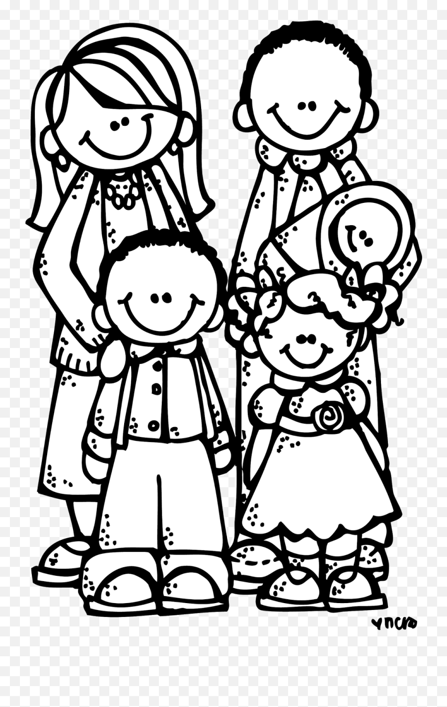 Black And White Lds Temple Clipart - Family Clipart Black And White Emoji,Family Clipart