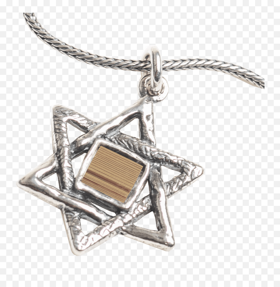 Jerusalem Nano Bible Classic Star Of David Necklace - Jerusalem Dijes Emoji,Star Of David Png