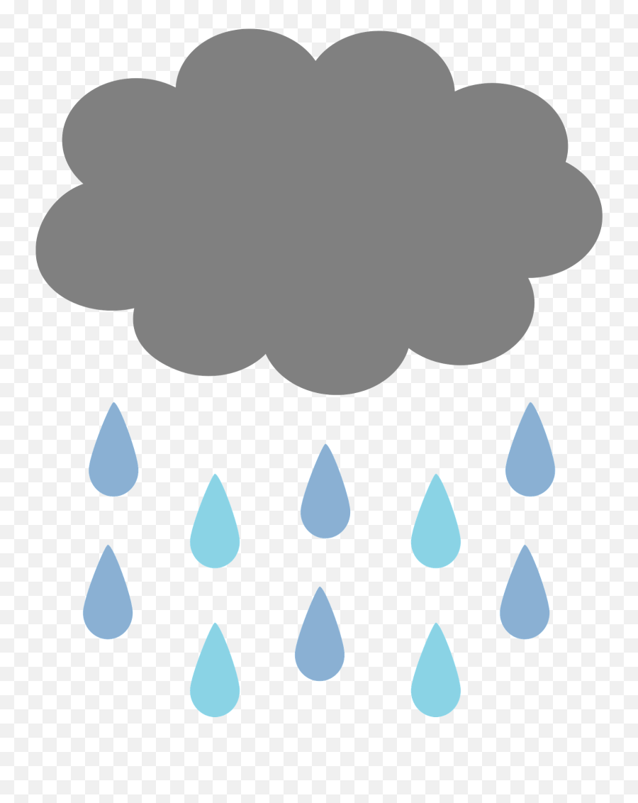 Gray Clouds And Rain Clipart - Grey Cloud Raining Clipart Emoji,Rainy Clipart