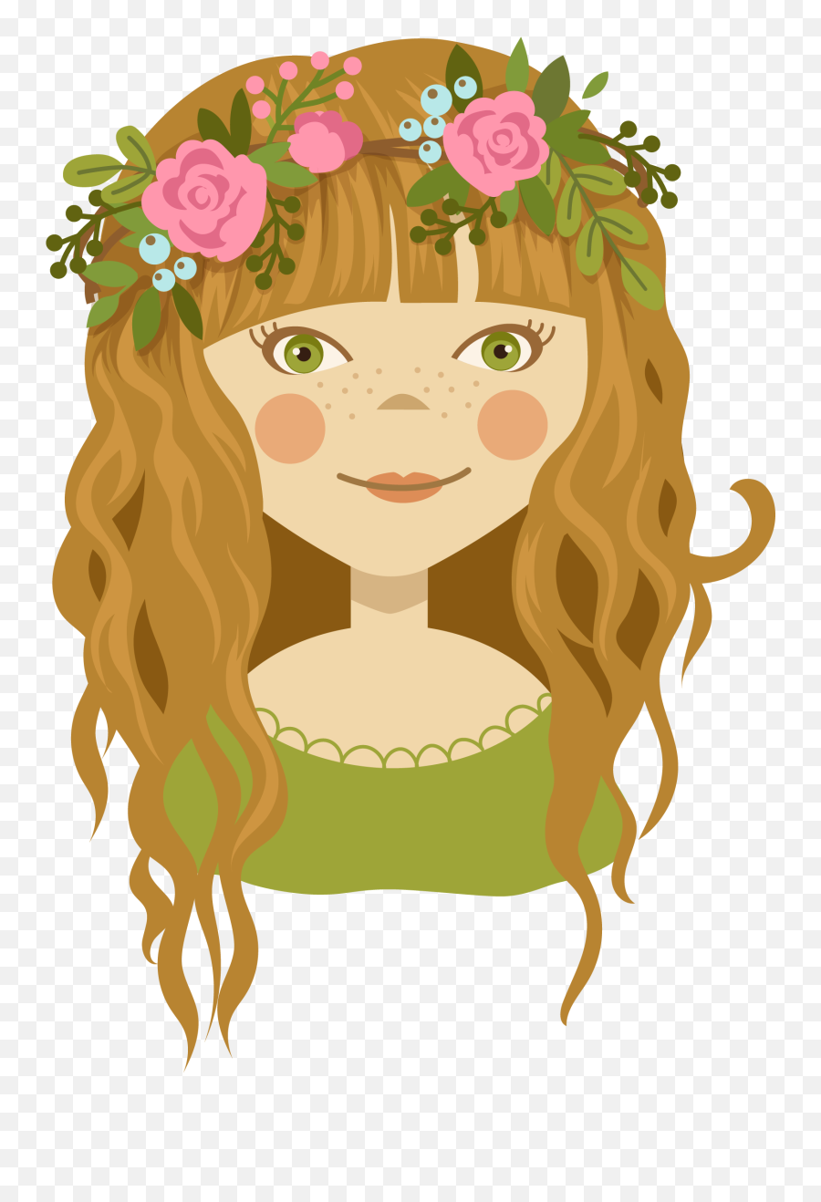 Wreath Flower Crown Illustration - Girl With Flower Crown Wreath Flower Crown Illustration Emoji,Flower Wreath Clipart