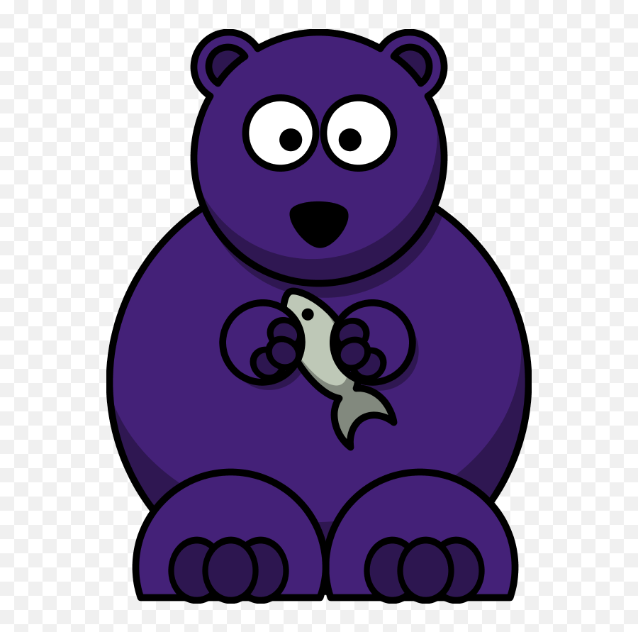 Black Bear Clipart Vector - Cartoon Bear With Fish Emoji,Black Bear Clipart