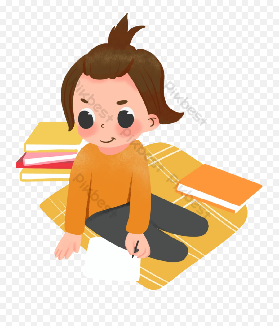 Little Girl Sitting And Reading Png Images Psd Free - Happy Emoji,Girl Sitting Png