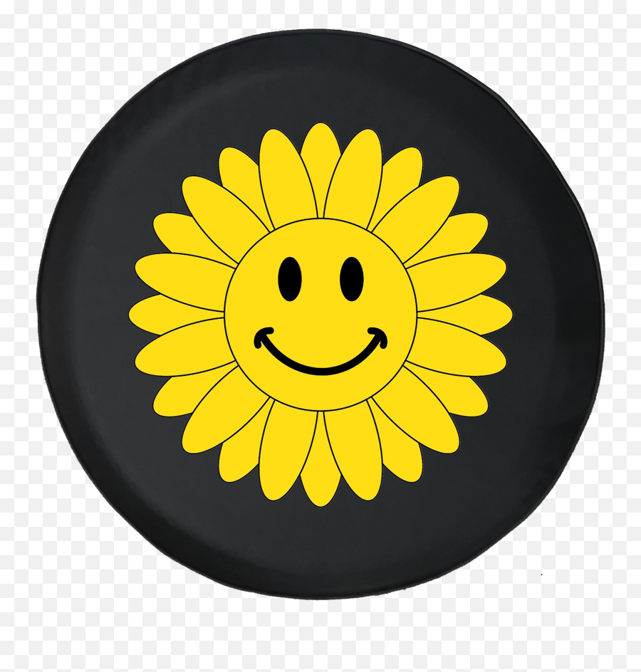 Happy Smiling Yellow Flower Adventure Fun Offroad 4x4 Jeep Spare Tire Cover Fits Jeep Rv U0026 More 28 Inch - Walmartcom Fresno Flag Emoji,Yellow Flower Transparent