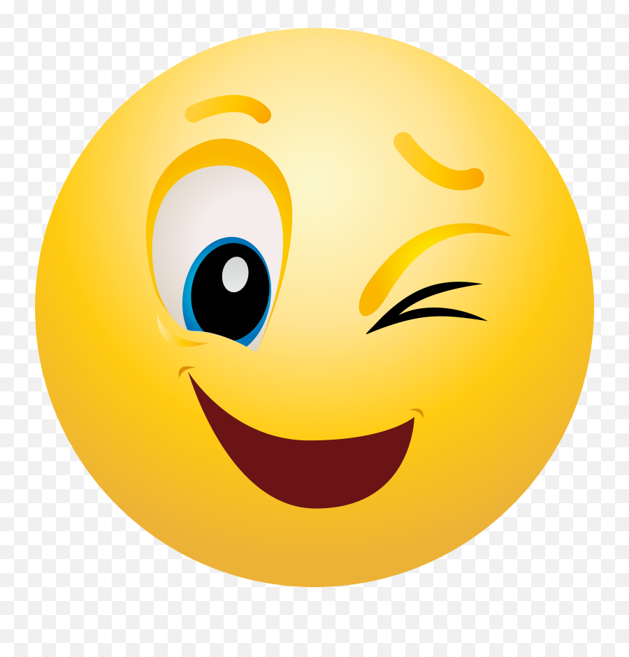 Emoticon Smiley Wink Emoji Clip Art - Png Download Full,Emoji Png