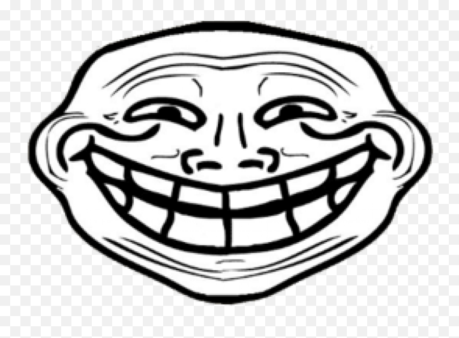 Troll Large Smile Transparent Png - Troll Face Front View Emoji,Troll Face Png