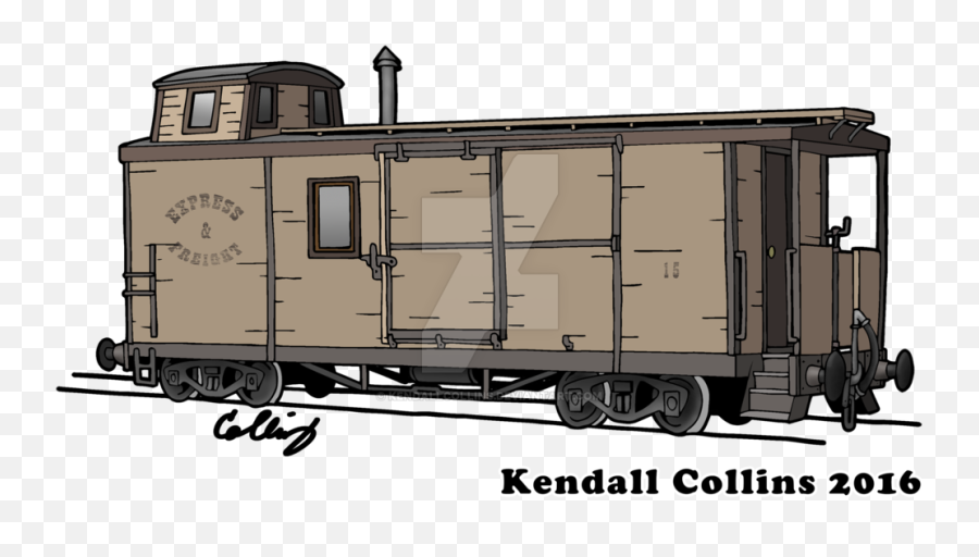 Drawn Train Boxcar - Kendall Collins Red Caboose Emoji,Caboose Clipart