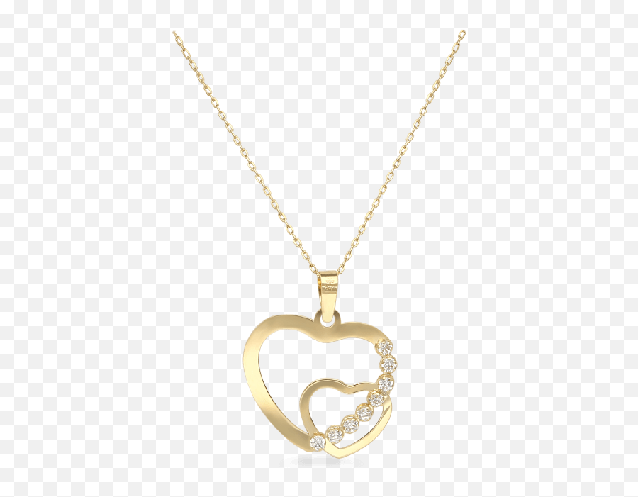 Double Heart Necklace Yellow Gold Emoji,Double Heart Png