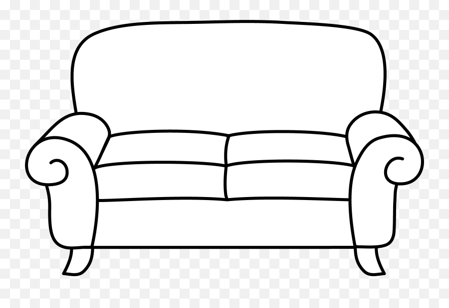 Free Couch Clipart Black And White - Couch Clip Art Emoji,Couch Clipart