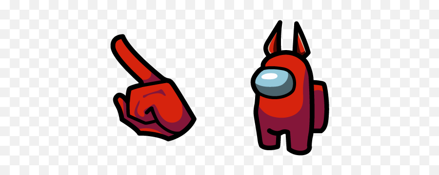 Among Us Red Character Devils Horns - Among Us Devil Horns Emoji,Devil Horns Png
