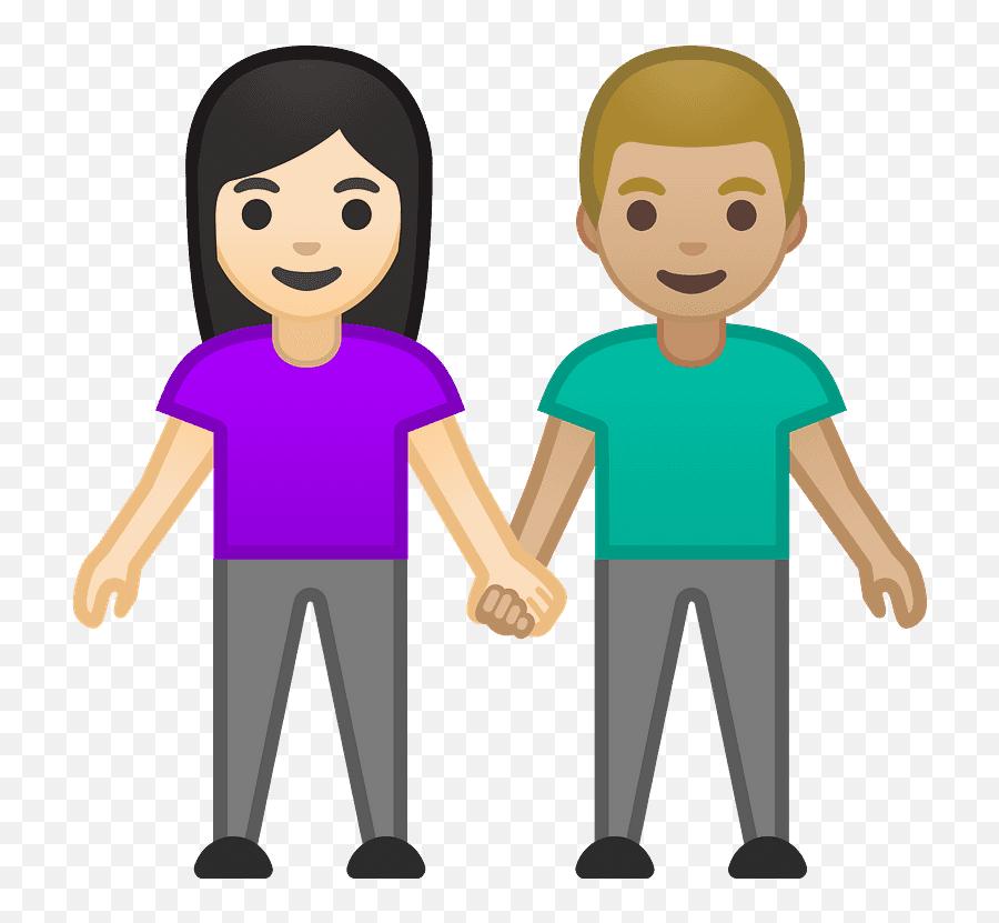 Woman And Man Holding Hands Emoji Clipart Free Download,Two People Clipart