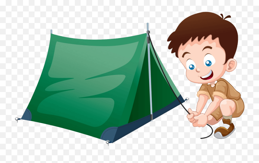 Boy And Camping Tent Clipart - Dog In The Tent Clipart Transparent Emoji,Camping Clipart