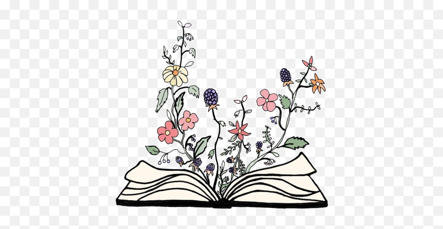 Book Bookworm Flowers Art Clipart - Book Stickers Emoji,Bookworm Clipart