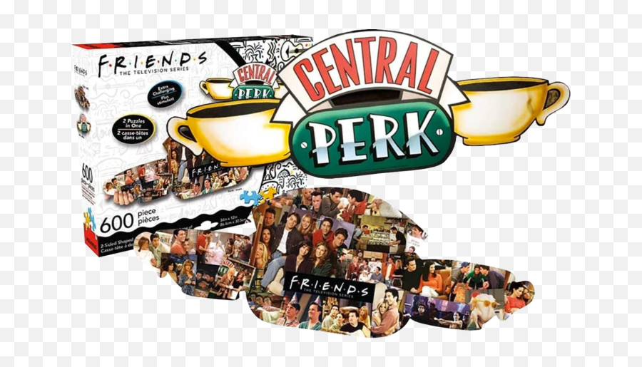 Central Perk Collage 600 Piece Jigsaw - Central Perk Cafe Emoji,Central Perk Logo