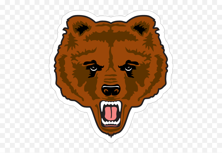 Growling Bear Mascot Sticker - Ugly Emoji,Bear Mascot Logo