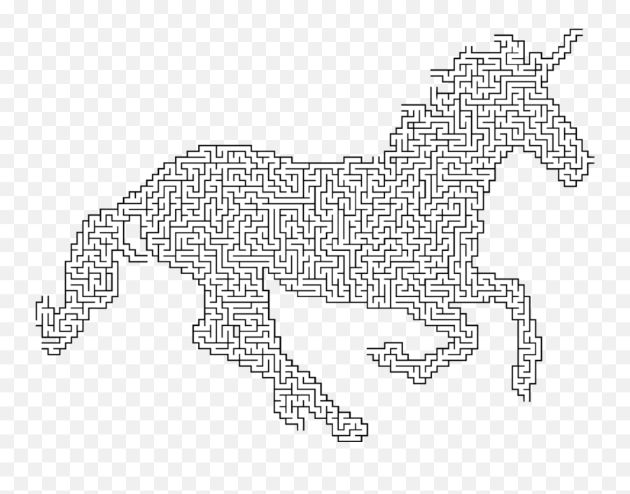 Line Artwildlifecoloring Book Png Clipart - Royalty Free Unicorn Maze Emoji,Unicorn Silhouette Png