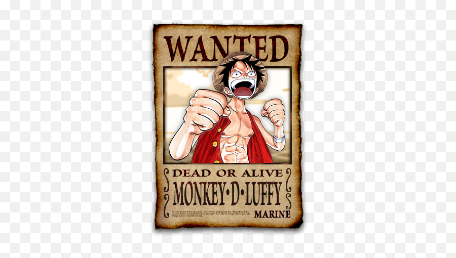 Download Hd L Is For Luffy - Monkey D Luffyu0027s Current Bounty One Piece Wanted Poster Foxy Emoji,Luffy Transparent