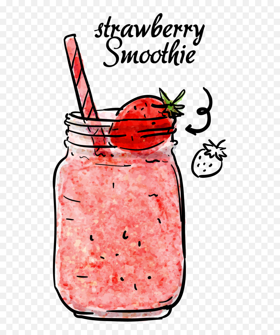 Drink Strawberry Cute Kawaii - Transparent Background Smoothies Sticker Emoji,Smoothie Clipart