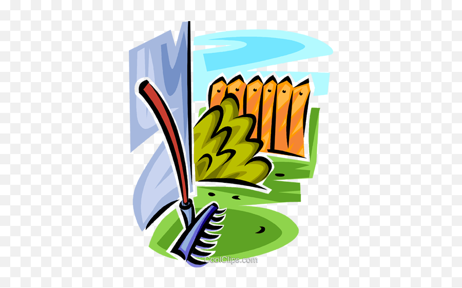 Garden Rake Royalty Free Vector Clip Art Illustration - Against Clipart Emoji,Rake Clipart