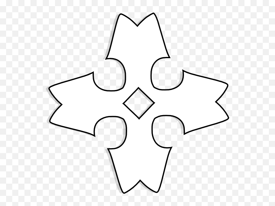 Shaded Heraldic Cross Outline Clip Art At Clkercom - Vector Emoji,Cross Outline Png