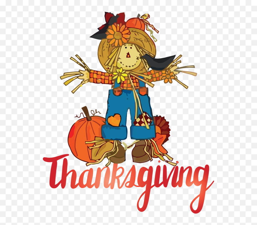 Thanksgiving Scarecrow Scarecrow Cartoon For Happy - Clip Art Emoji,Thanksgiving Png