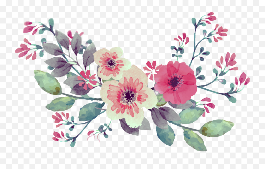 Watercolor Greenery Png - Watercolor Flower Bouquet Search Watercolour Flowers Png Emoji,Greenery Clipart