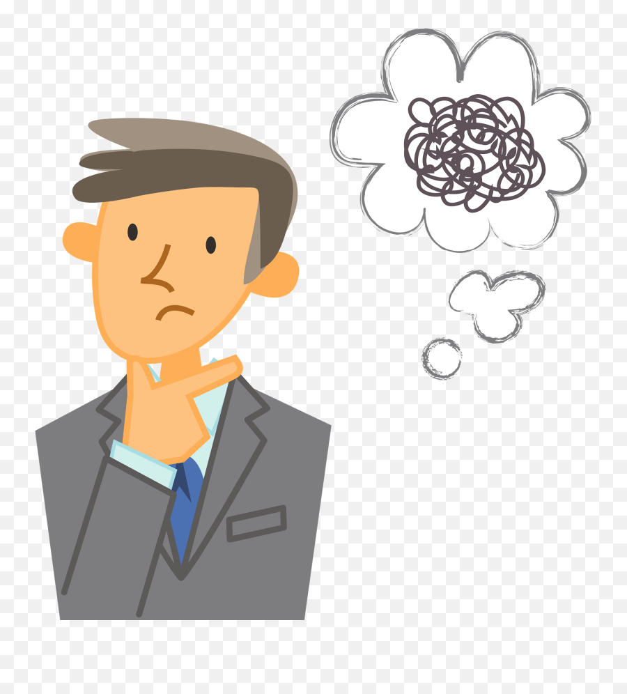 Businessman Is Thinking Clipart - Business Man Thinking Clipart Emoji,Thinking Clipart