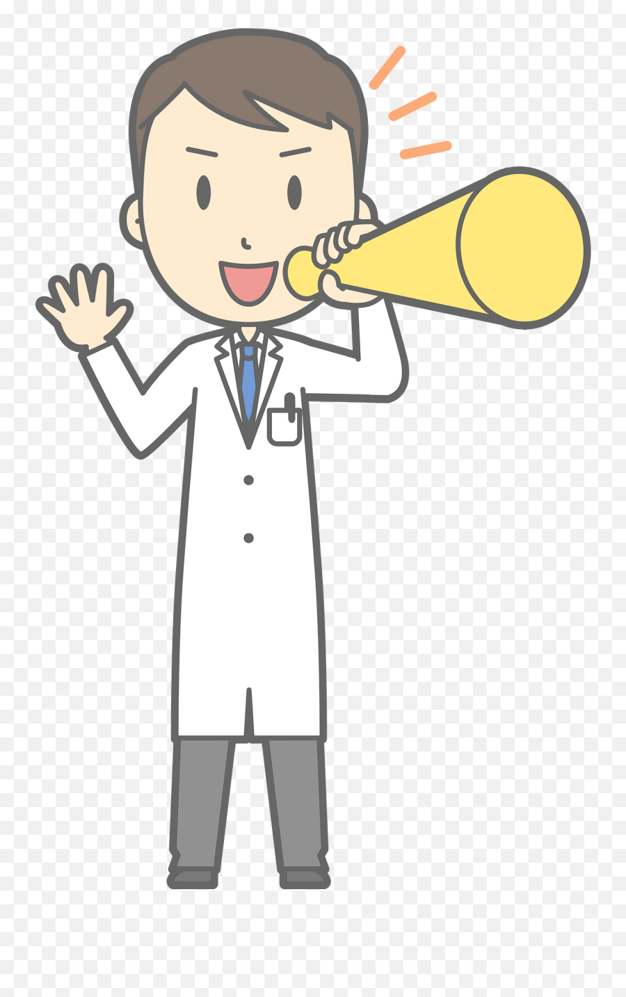 Joel Medical Doctor Is Speaking Into A Megaphone Clipart - Happy Emoji,Megaphone Clipart