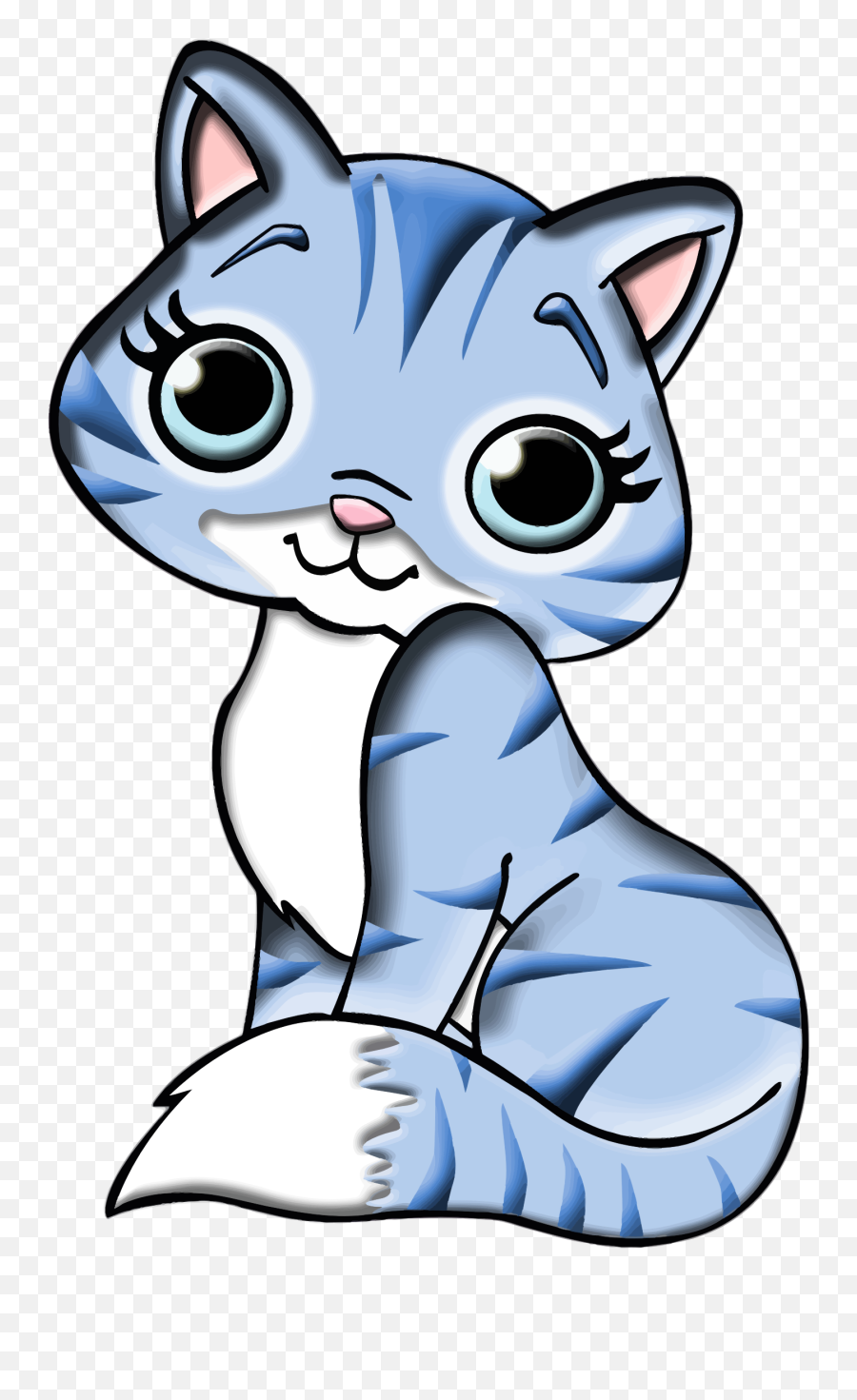 Blue Cat Clipart - Cute Cat Clipart Png Emoji,Cat Clipart