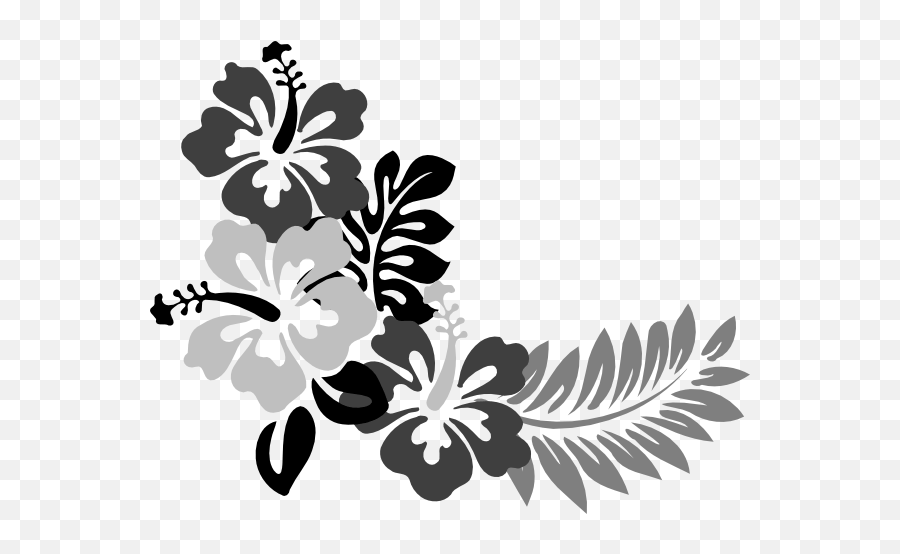 41 Flower Clipart Black And White Ideas Flower Clipart - Hawaiian Flowers Stencils Emoji,Flower Clipart Black And White