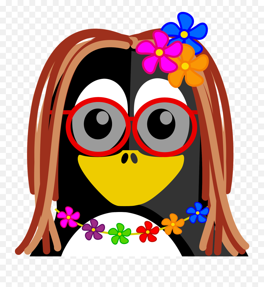 Hippie Penguin Clipart Free Download Transparent Png - Gefeliciteerd 12 Jaar Emoji,Hippie Clipart