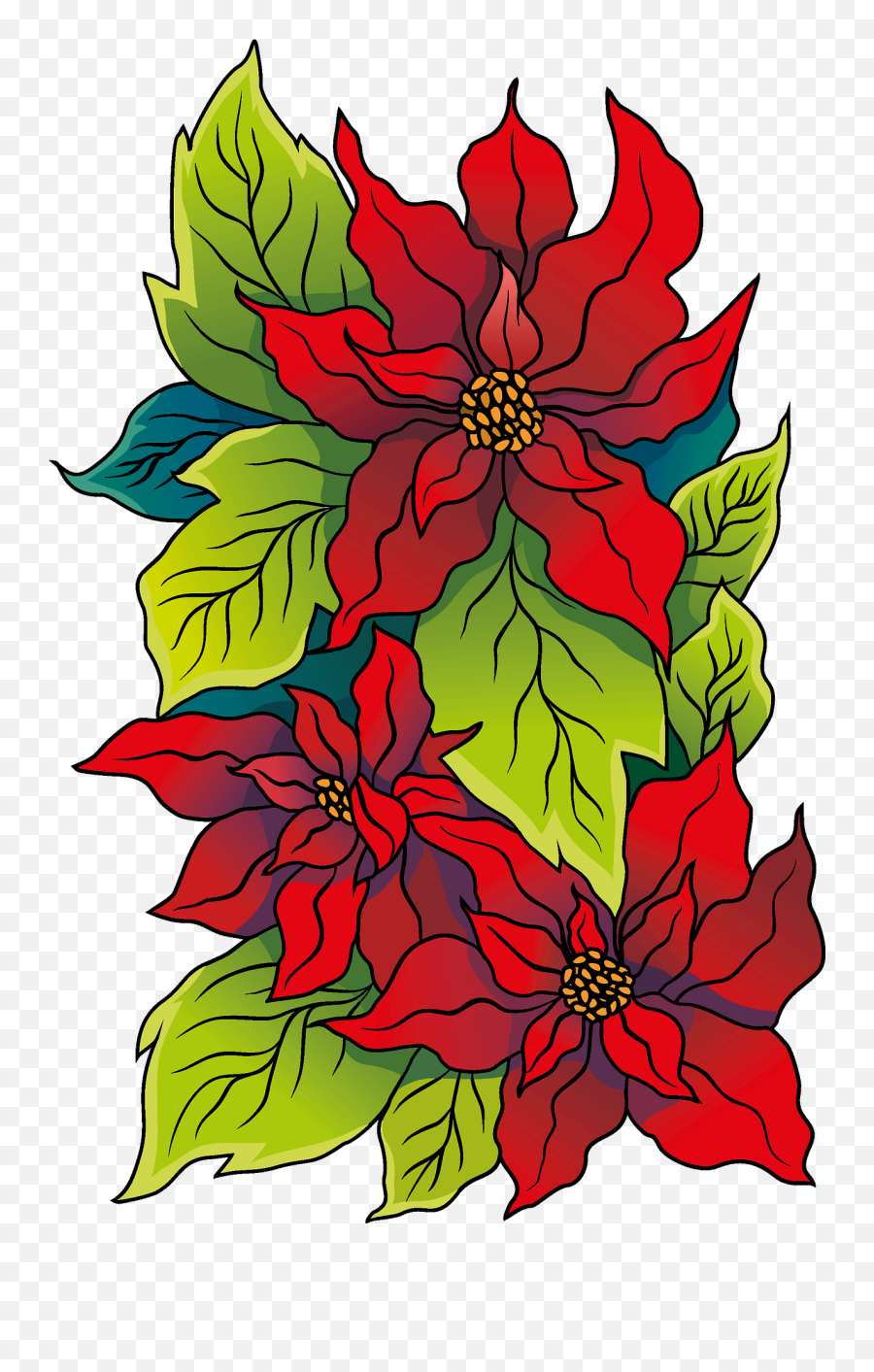 Poinsettia Clipart - Decorative Emoji,Poinsettia Clipart