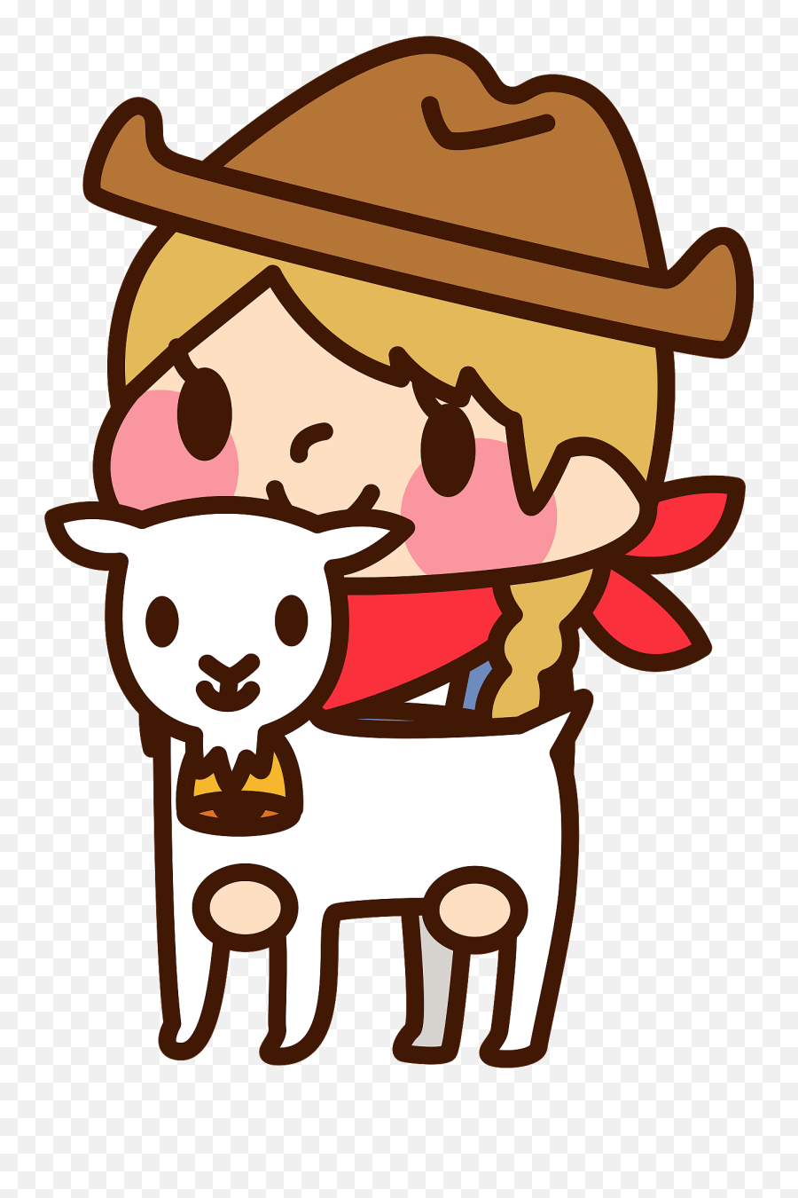 Sally Cowgirl With Goat Clipart Free Download Transparent - Cowboy Emoji,Goat Clipart