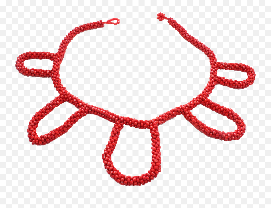 African Handmade Necklace Rolo Red - Dot Emoji,Bead Clipart