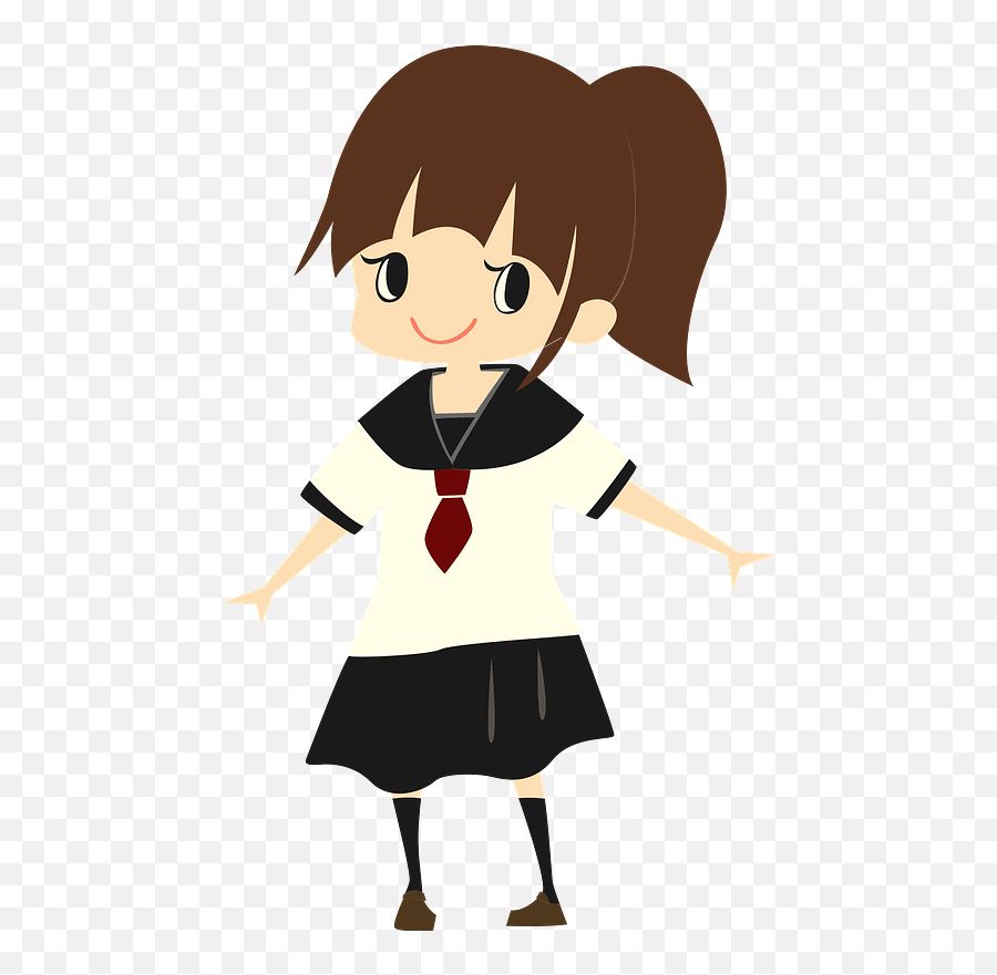 Brittany Schoolgirl In A Sailor Fuku Uniform Clipart Free - Sailor Suit Emoji,Sailor Clipart